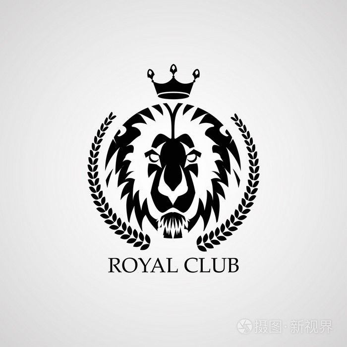 狮子徽标, 皇家俱乐部, 矢量标志模板