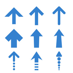 向上箭头矢量平面图标集