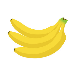 香蕉，水果矢量插图在平面样式