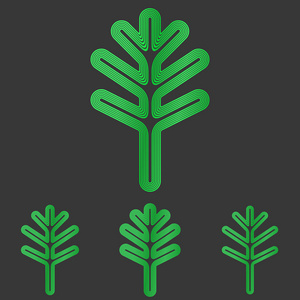 绿色风格化线树徽标设计方案集图片