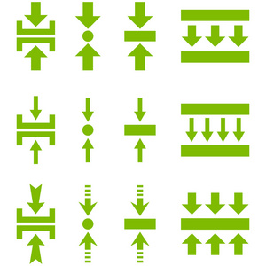 压力垂直矢量平面图标集