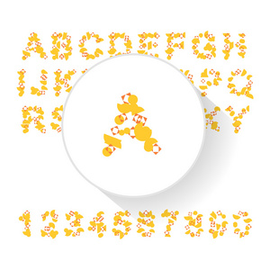 抽象多彩字母表 字体 字母与数字设置