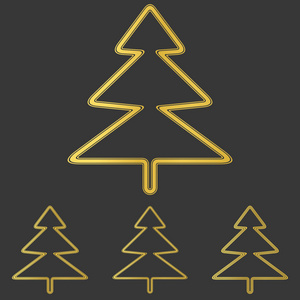 金色松树树徽标设计方案集图片