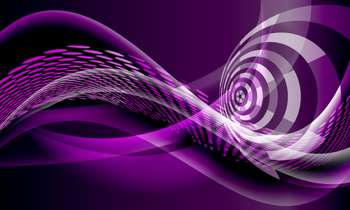 紫色矢量抽象背景线条与波