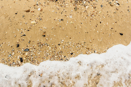 沙滩上的海浪柔和波浪背景图片