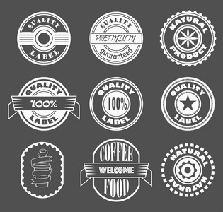 超酷矢量老式拉布斯 logo 设计元素，优质的产品，天然产品，咖啡标签