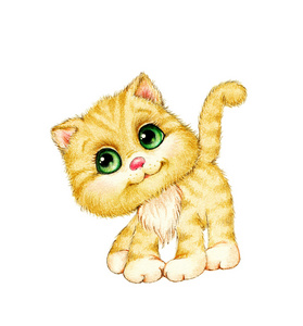 可爱的小猫，绿色的眼睛