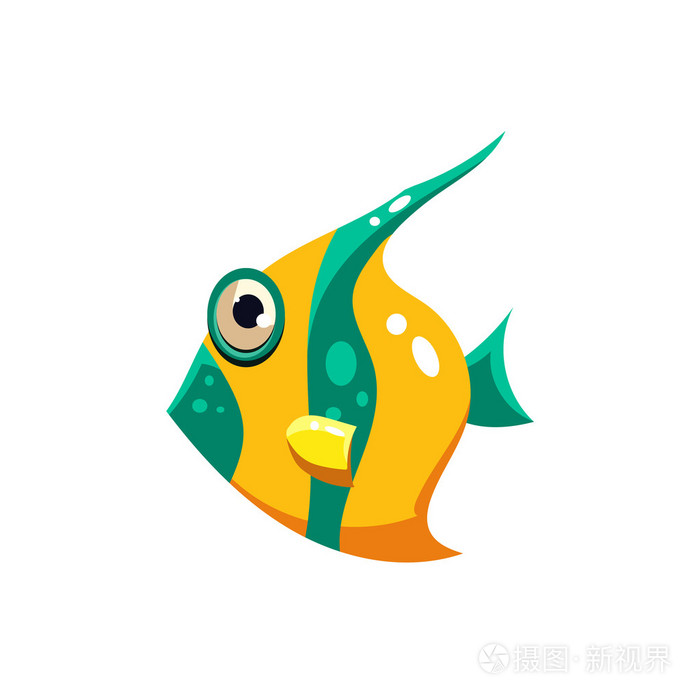 条纹的鱼.矢量图