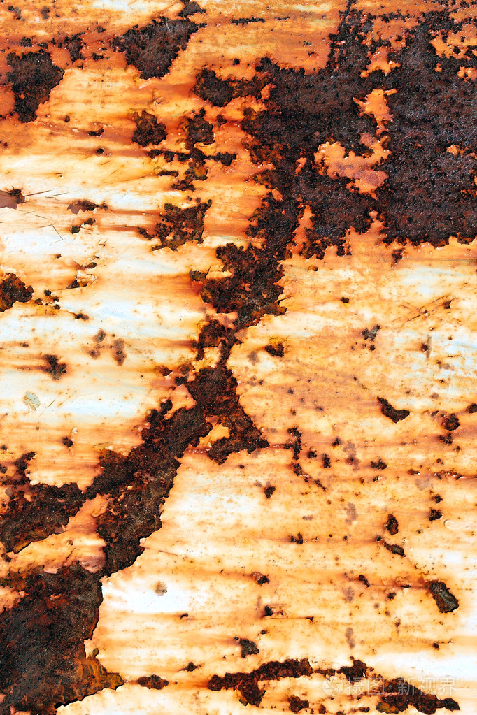 锈与剥落的油漆,纹理,垃圾背景的特写