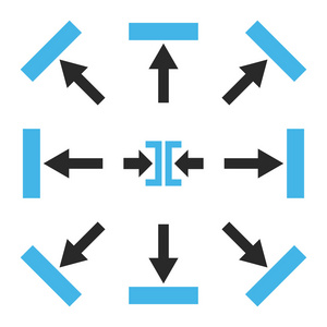 推动方向矢量平面图标集
