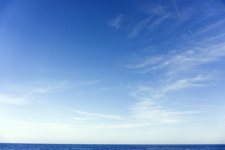 夏日风景与天空和大海