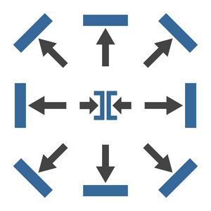 推动方向矢量平面图标集