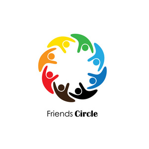 在圈子-矢量概念订婚,团结的人形图标照片