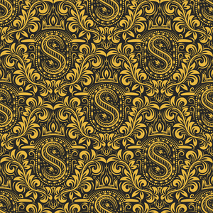 黑色字母壁纸金黑色无缝花纹与 s 字母和巴洛克风格的皇冠照片