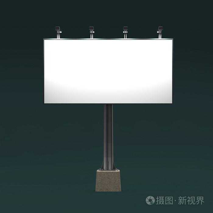 空白的白色广告牌模板.呈现为您特别设计, 孤立样机