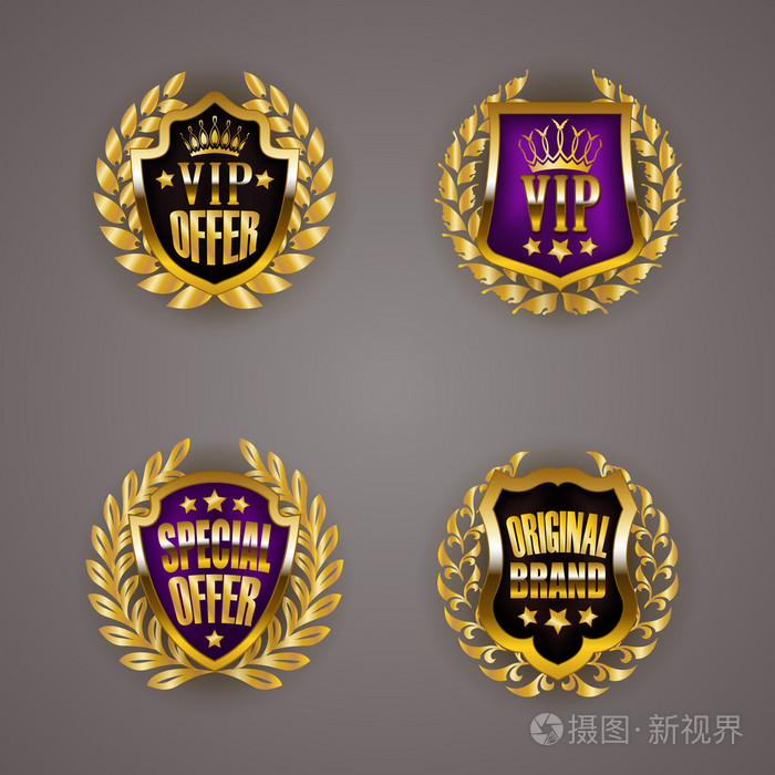 金徽章与月桂花环