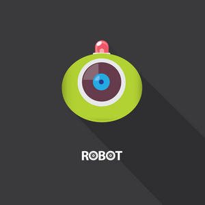 绿色机器人头标志设计