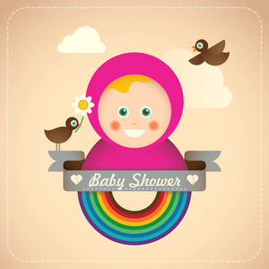 婴儿淋浴图图片