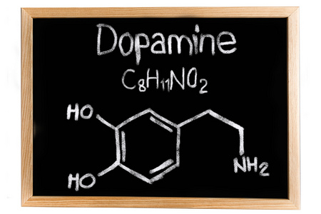 黑板上用多巴胺的化学分子式图片