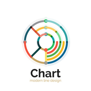 细线图表标志设计。图图标现代彩色平面样式