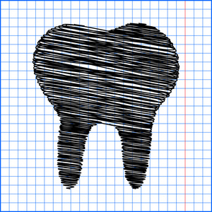 牙用笔在纸上的效果的图标