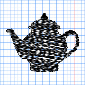 茶壶。矢量图
