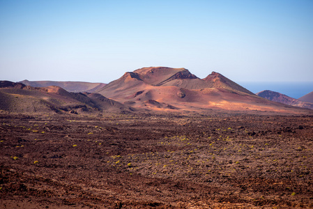 在兰萨罗特岛岛帝曼法雅公园火山景观