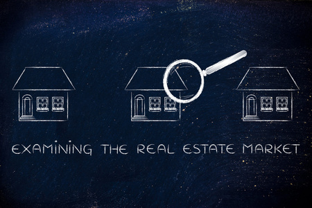 研究房地产市场的概念图片