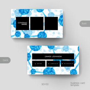 与 Dna 分子背景名片矢量模板