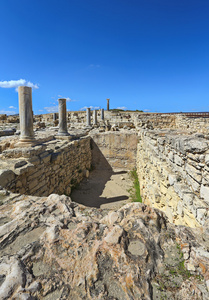 古希腊城市 Kourion 考古遗址 塞浦路斯利马索尔附近的废墟的视图
