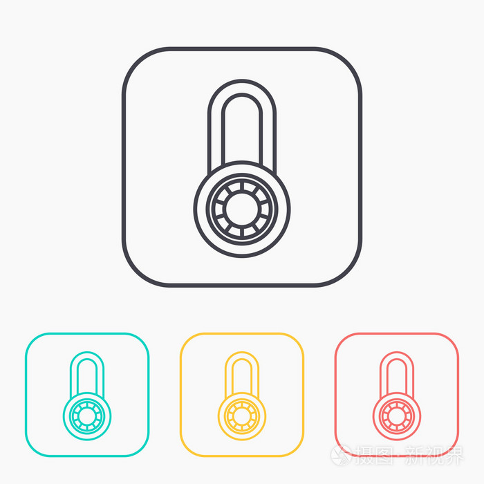 密码锁颜色图标集插画-正版商用图片1n4r3v-摄图新视界