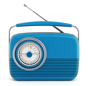 蓝色的老式收音机