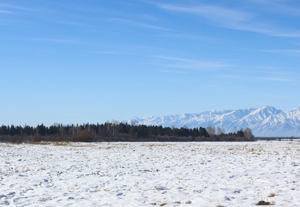 在山的茫茫雪原