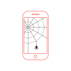 红色与黑色蛛网的智能手机