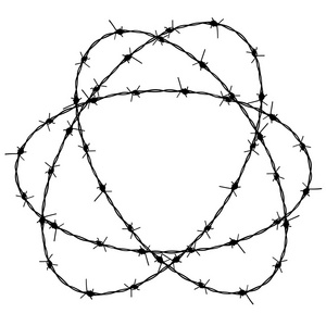 四个铁丝网剪影图片