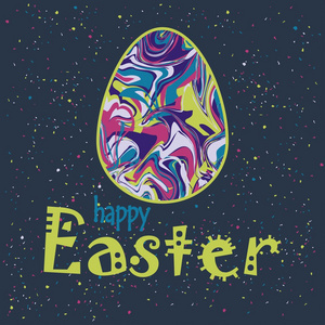复活节背景与装饰鸡蛋和复活节
