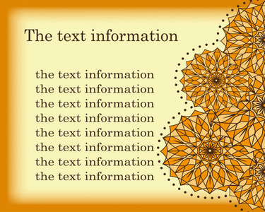 手绘背景。文本模板 装饰 模板的框架。伊斯兰教，阿拉伯语，印度，奥斯曼图案。为背景信息 演示和培训材料。封面