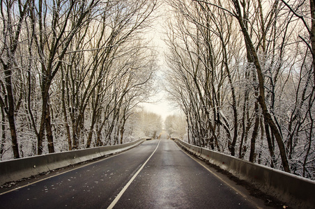 空雪覆盖的公路