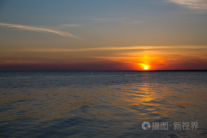 海上日落，天空