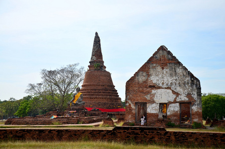 扫管笏乐声 Tharam 寺在大城府，泰国