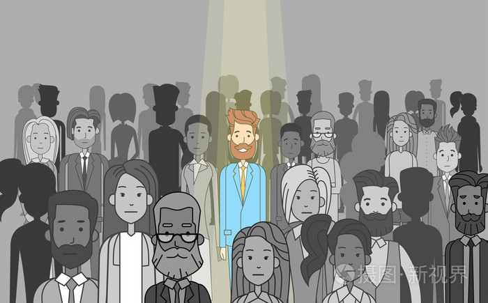 从人群中个体商人领袖站出来