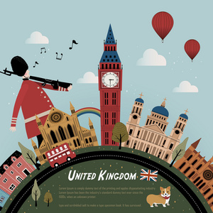 英国旅行海报图片