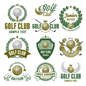 高尔夫俱乐部标志 标识和标志