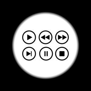 媒体播放器按钮集合矢量设计元素