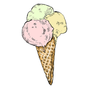 冰淇淋圆锥素描