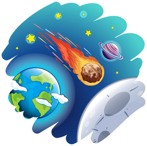 彗星撞地球图片-彗星撞地球素材-彗星撞地球插画-摄图新视界