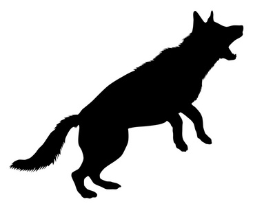 德国牧羊犬的狗剪影图片