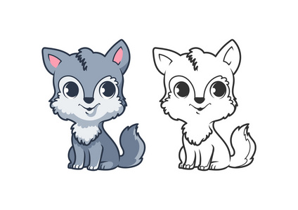 可爱的小灰狼照片