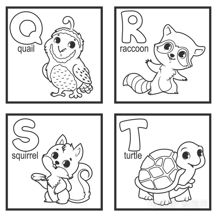 字母变动物简笔画图片