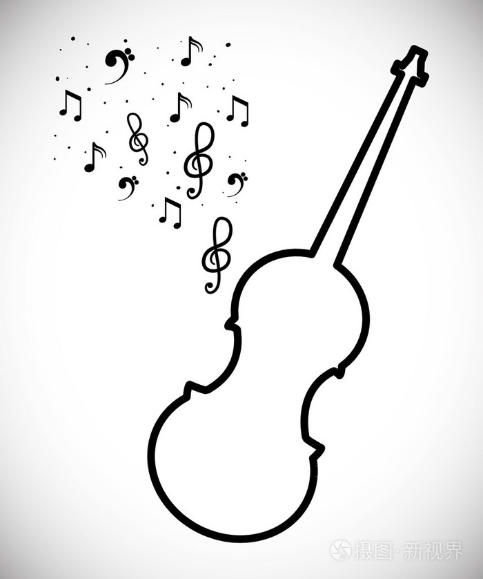 小提琴的图标设计,矢量图插画-正版商用图片1n6052-摄图新视界